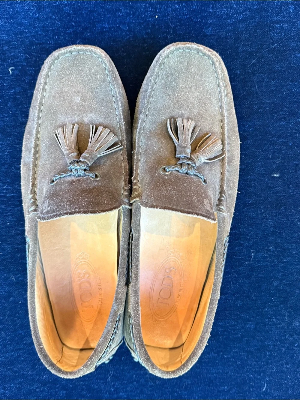 Tod's Brown Suede Tassel Loafers for Men
